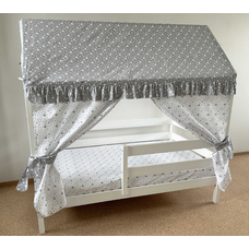 Крыша и шторы для кроватки домика ТД-16